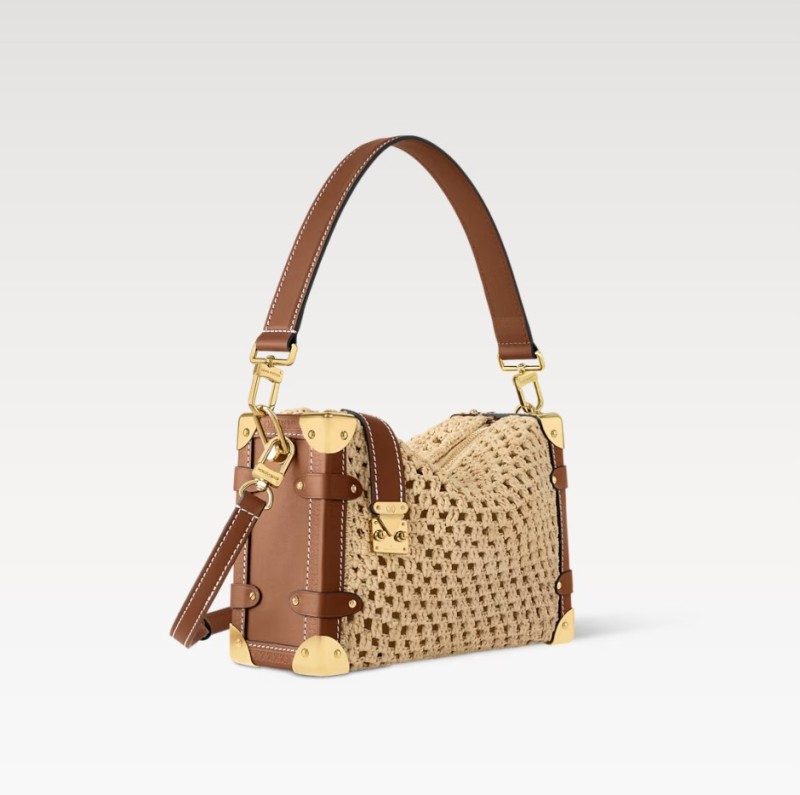 Louis Vuitton Side Trunk MM Raffia Natural/Brown For Women 9.3in/23.5cm M14405