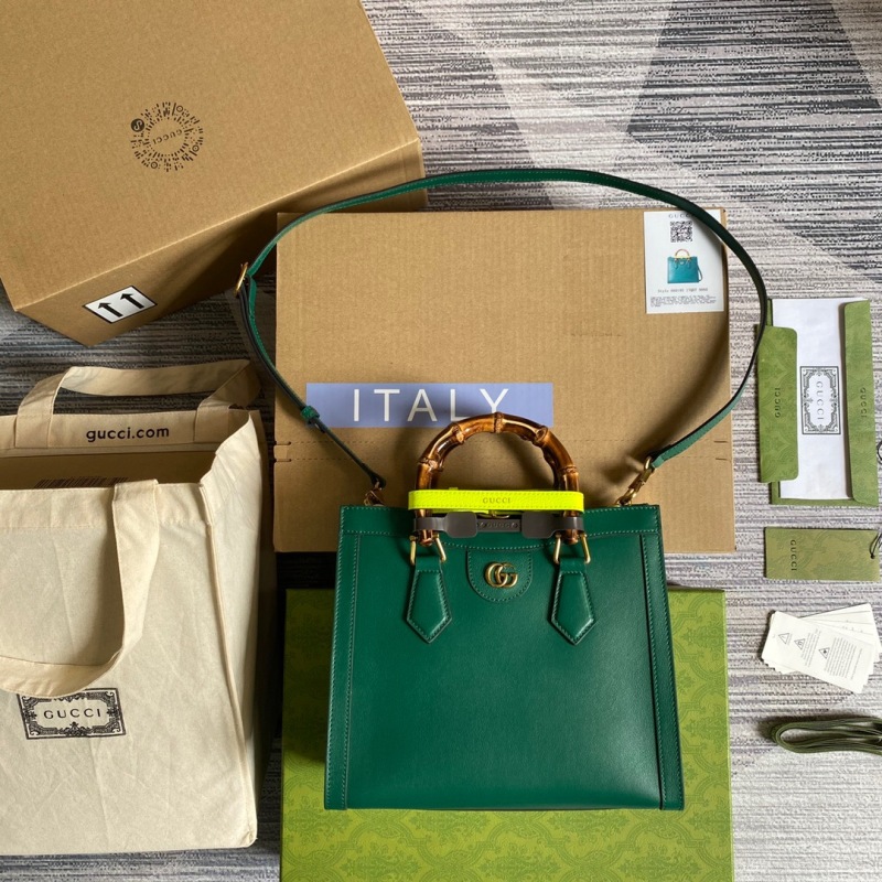 Gucci Diana Small Tote Bag Green For Women, Women’s Bags 11in/27cm GG ‎