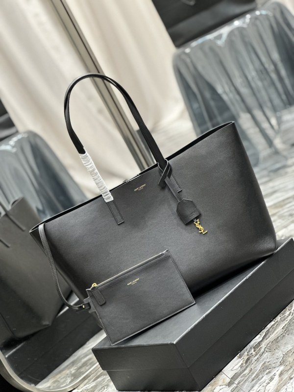 Saint Laurent Ew In Supple Black/Beige For Women‎ 14.5in/37cm 600281CSV0J1000