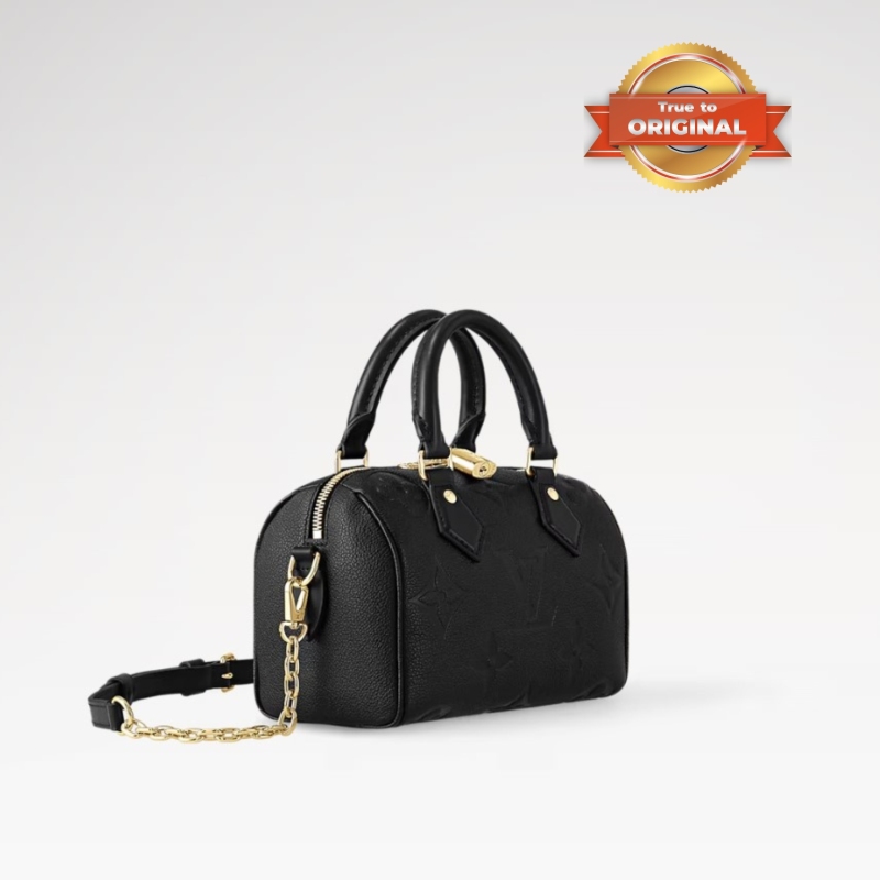 [True-to-ORIGINAL] Louis Vuitton Speedy Bandoulière 20 Monogram Empreinte Black For Women 20.5cm/8.1in M58953