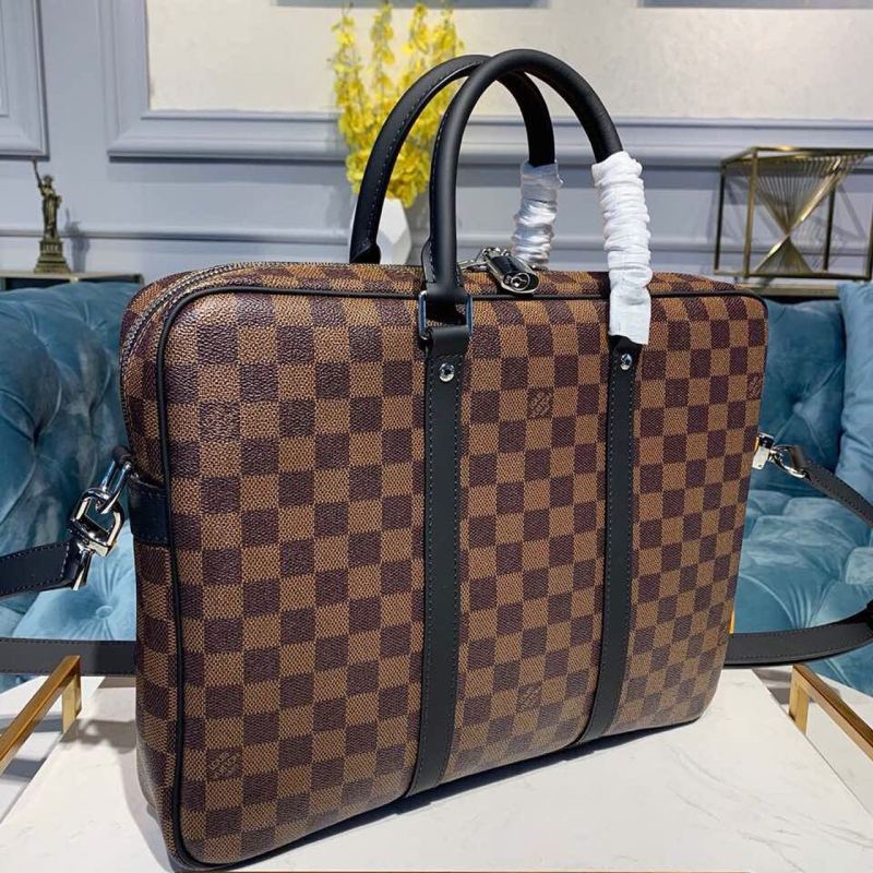 Louis Vuitton Porte Documents Voyage PM Damier Ebene Canvas For Women, Women’s Handbags, Shoulder And Crossbody Bags 14.6in/37cm LV N41466