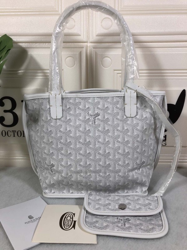 Goyard Anjou PM Bag White/Green/Blue For Women‎ 7.9in/20cm