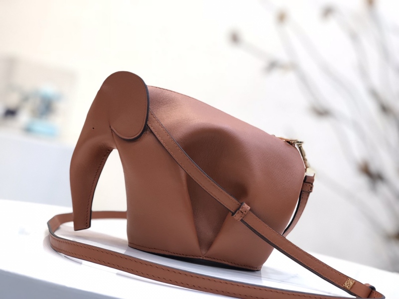 Loewe Elephant Bag Black/Brown For Women 7.1in / 18cm
