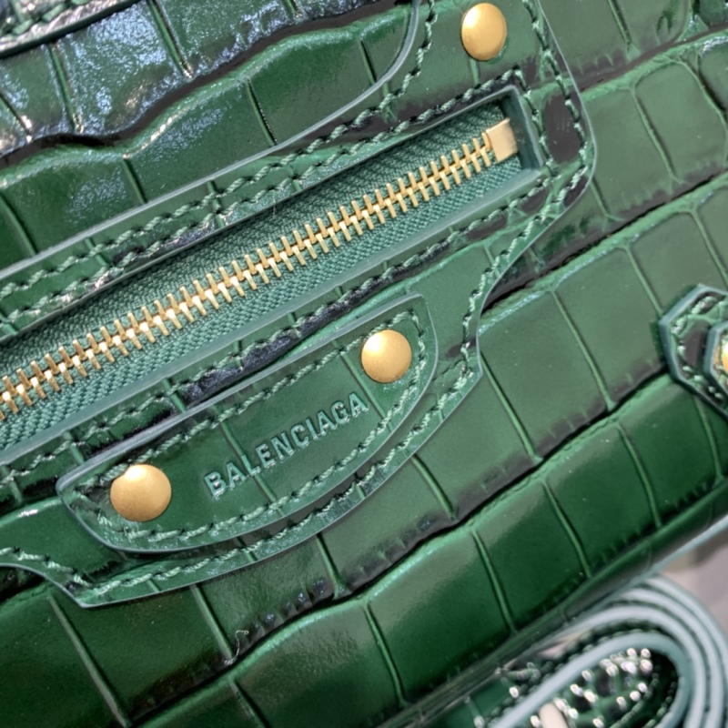 Balenciaga Neo Classic Mini Handbag Black/Green For Women‎ 8.6in/21.8cm