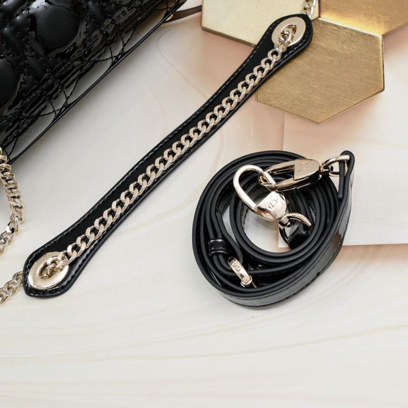 Christian Dior Mini Lady Dior Bag Black For Women 17cm