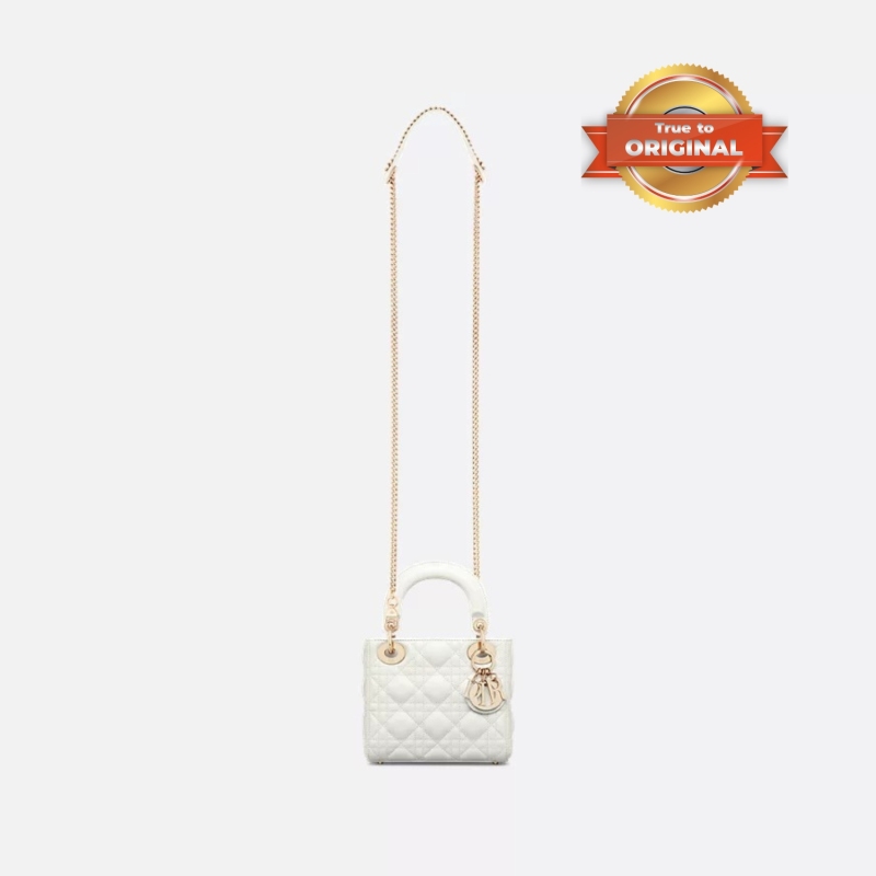 [True-to-ORIGINAL] Christian Dior Mini Lady Dior Bag Latte For Women 17cm/6.5in M0505ONGE_M030