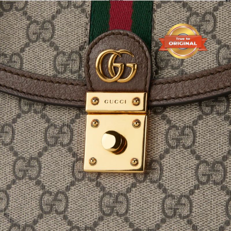 [True-to-ORIGINAL] Gucci Ophidia Medium Top Handle Bag Beige For Women 25cm/9.8in ‎- ‎651055 96IWX 8745