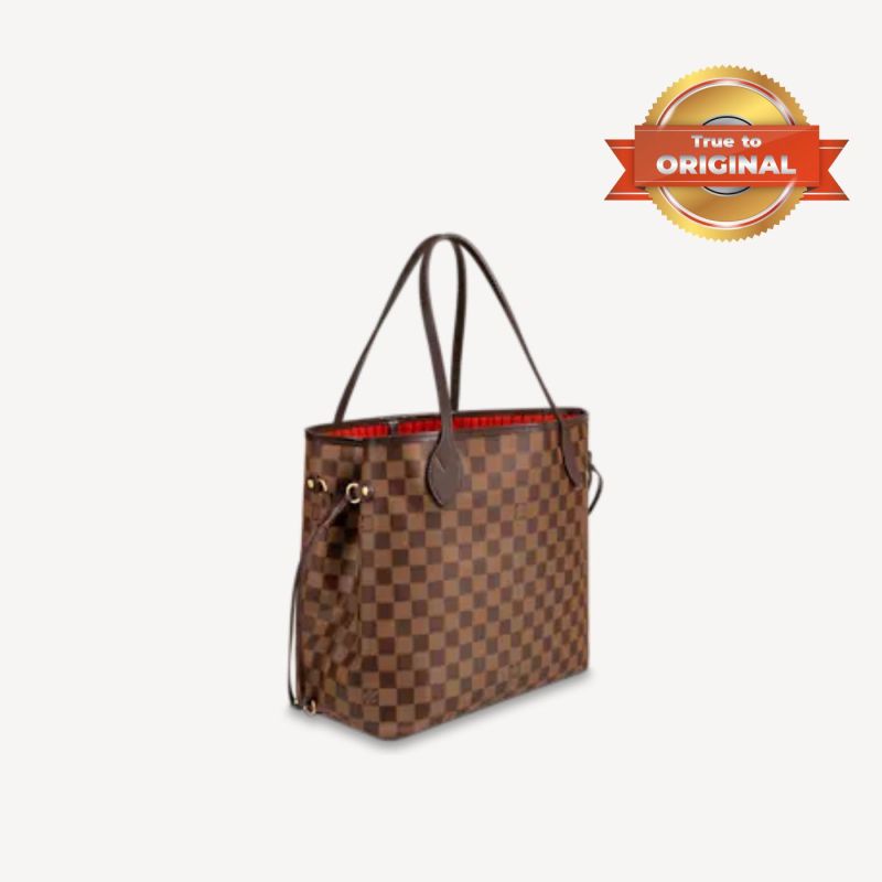 [True-to-ORIGINAL] Louis Vuitton Neverfull MM Tote Bag Brown For Women‎ 12.5in/32cm LV