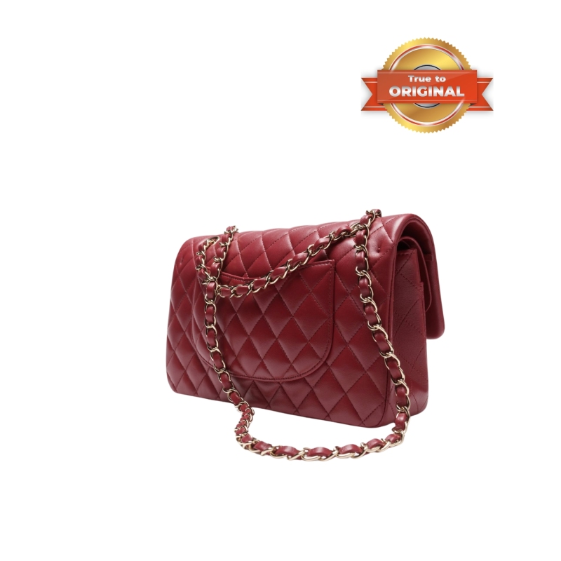 [True-to-ORIGINAL] Chanel Classic 11.12 Handbag Burgundy For Women 9.9in/25.5cm A01112 Y04059 NZV44