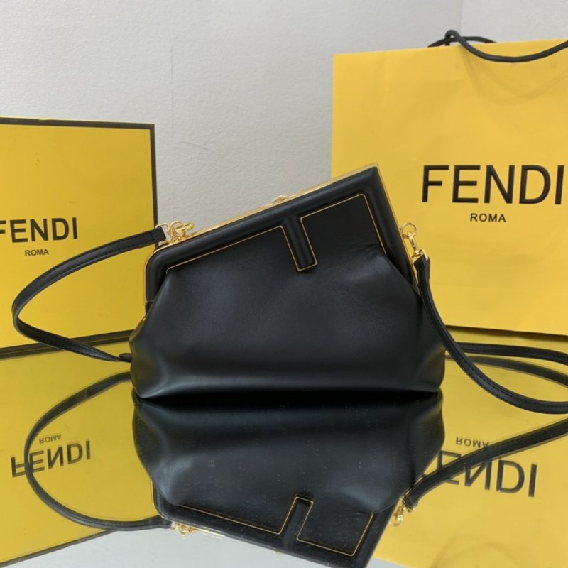 Fendi First Small Black For Women, Women’s HandBags, Shoulder And Crossbody Bags 10.2in/26cm FF 8BP129ABVEF0KUR