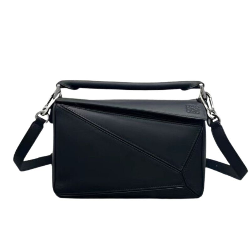 Loewe Small Puzzle Bag Black For Women 9.4in / 24cm 322.30.S21