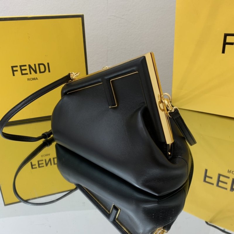 Fendi First Small Black For Women, Women’s HandBags, Shoulder And Crossbody Bags 10.2in/26cm FF 8BP129ABVEF0KUR