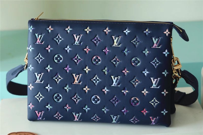 Louis Vuitton Coussin MM Puffy Navy Blue For Women, Women’s Handbags, Shoulder And Crossbody Bags 13.4in/34cm LV M21204