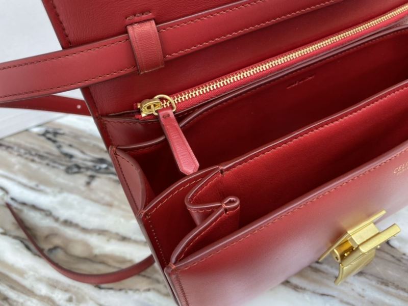 Celine Teen Classic Bag In Box Black/Brown/Red/Burgundy/Green/Dark Red For Women‎ 7in/18.5cm 192523DLS.38NO