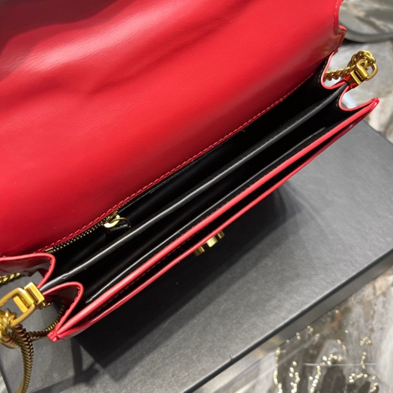 Saint Laurent Cassandra Medium Chain Bag Black/White/Red/Green/Burgundy For Women‎ 8.6in/22cm