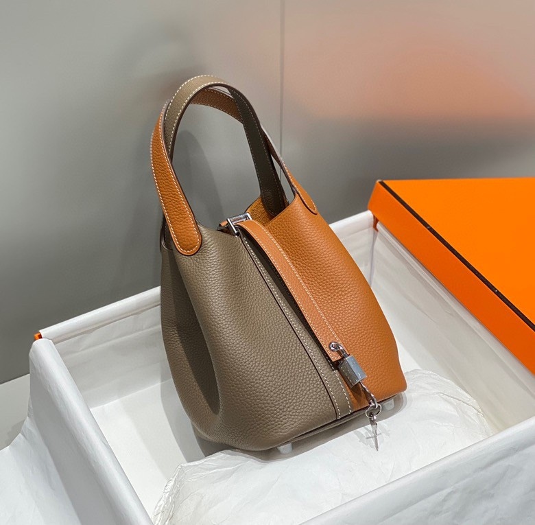 Hermes Picotin Lock 18 Bag Grey/Brown For Women 7.1in/18cm