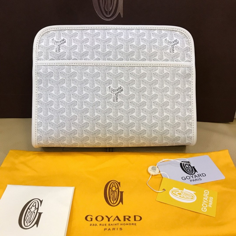 Goyard Jouvence GM Toiletry Bag White/Brown For Women‎ 11.6in/29.5cm JOUVENGMLTY01CL03P