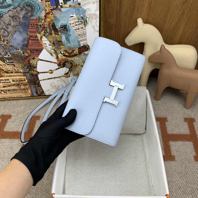 Hermes Constance Long Togo Wallet Light Blue, Silver Toned Hardware Bag For Women, Women’s Handbags, Shoulder Bags 8.1in/21cm