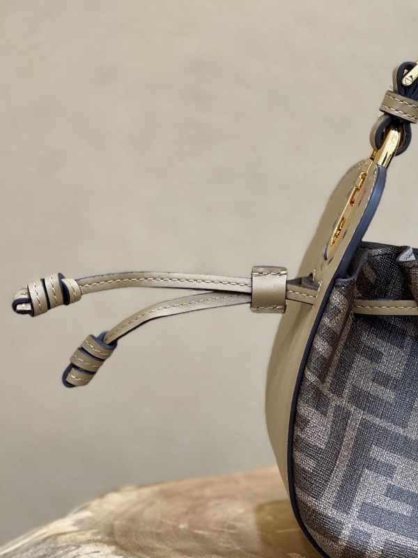 Fendi Pomodorino Brown FF Fabric Mini Bag For Woman 17cm/6.5in 8BS059AHWVF1GE3