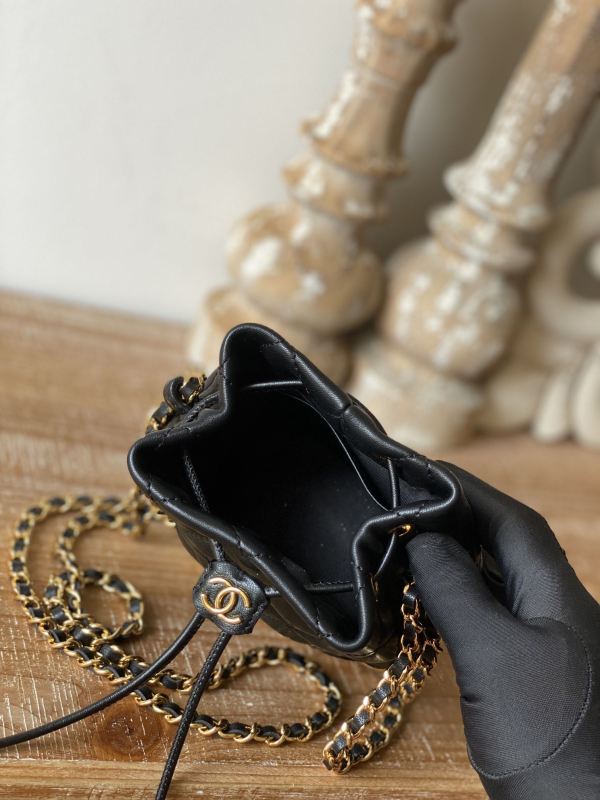 Chanel Chain Bucket Black For Women 5.5 in / 14 cm