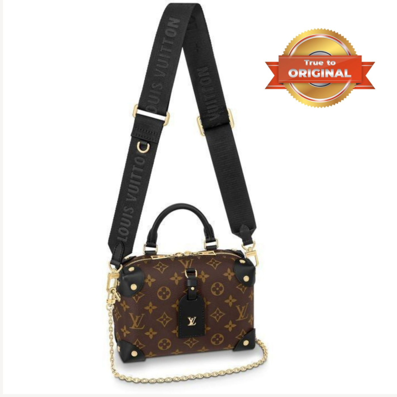 [True-to-ORIGINAL] Louis Vuitton Petite Malle Souple Monogram Canvas Brown For Women‎ 7.9in/20cm LV M45571