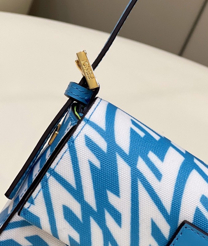 Fendi Mini Baguatte 1997 Blue Glazed Bag For Woman 19.5cm/7.5in