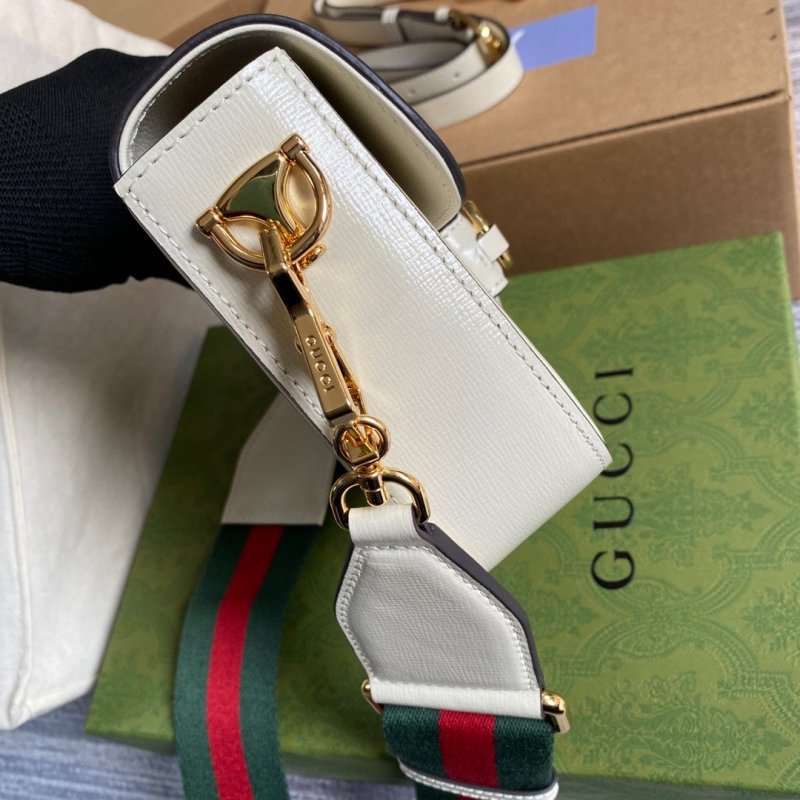 Gucci Horsebit 1955 Mini Bag White For Women, Women’s Bags 8in/21cm GG 658574 18YSG 9068