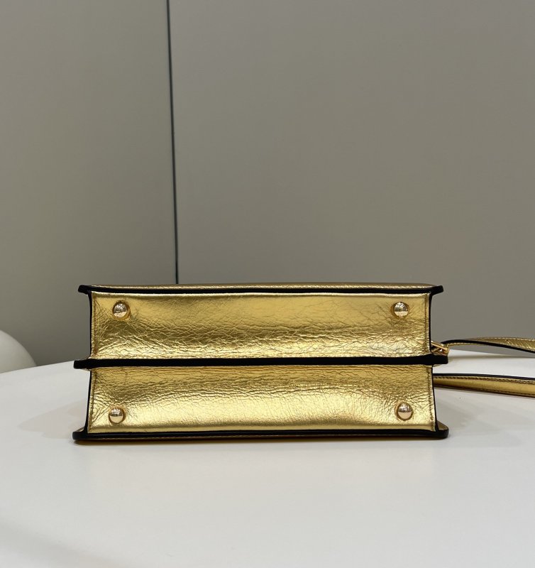 Fendi Peekaboo Small Gold Bag For Woman 27cm/11in