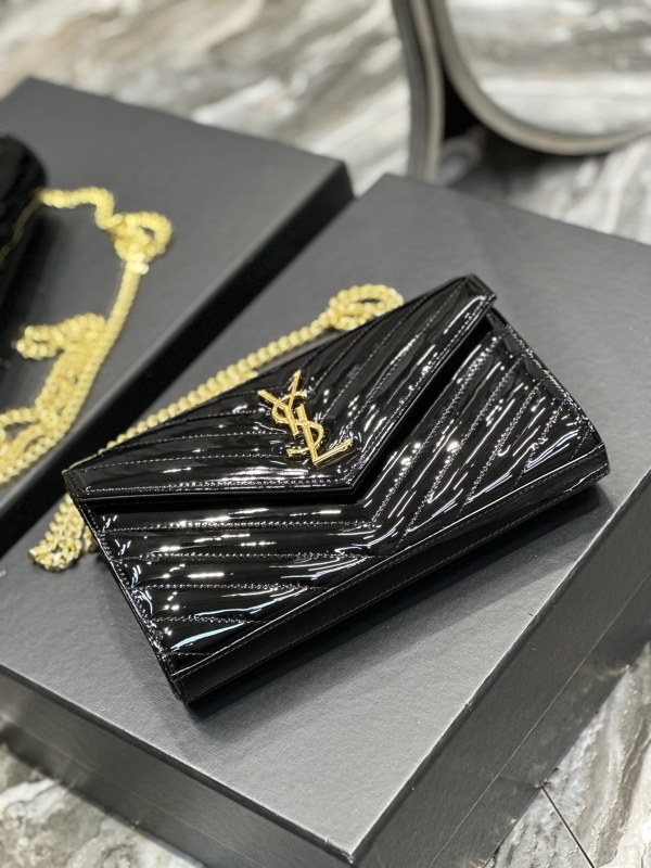 Saint Laurent Envelope Small Bag Black For Women‎ 8.5in/22.5cm