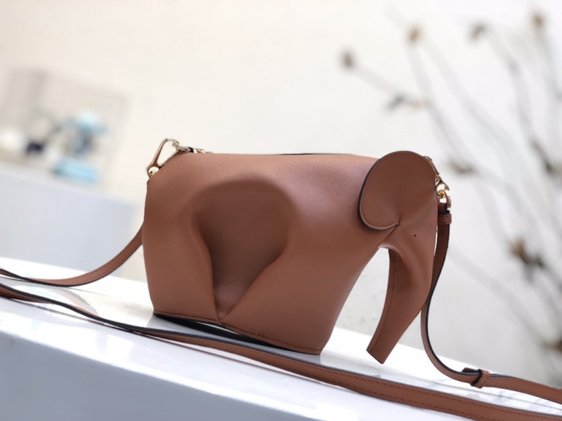 Loewe Elephant Bag Black/Brown For Women 7.1in / 18cm
