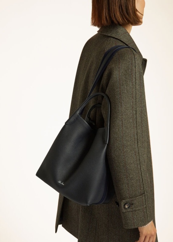 [True-to-ORIGINAL]Loro Piana Large Bale Bag Black For Women 9.5in/24cm FAM9875 W000