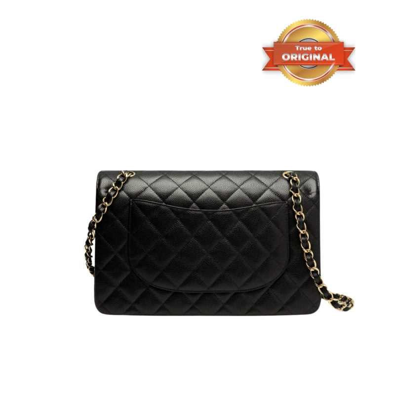 [True-to-ORIGINAL] Chanel Large Classic Handbag Black For Women 30cm/11.7in A58600 Y01864 C3906
