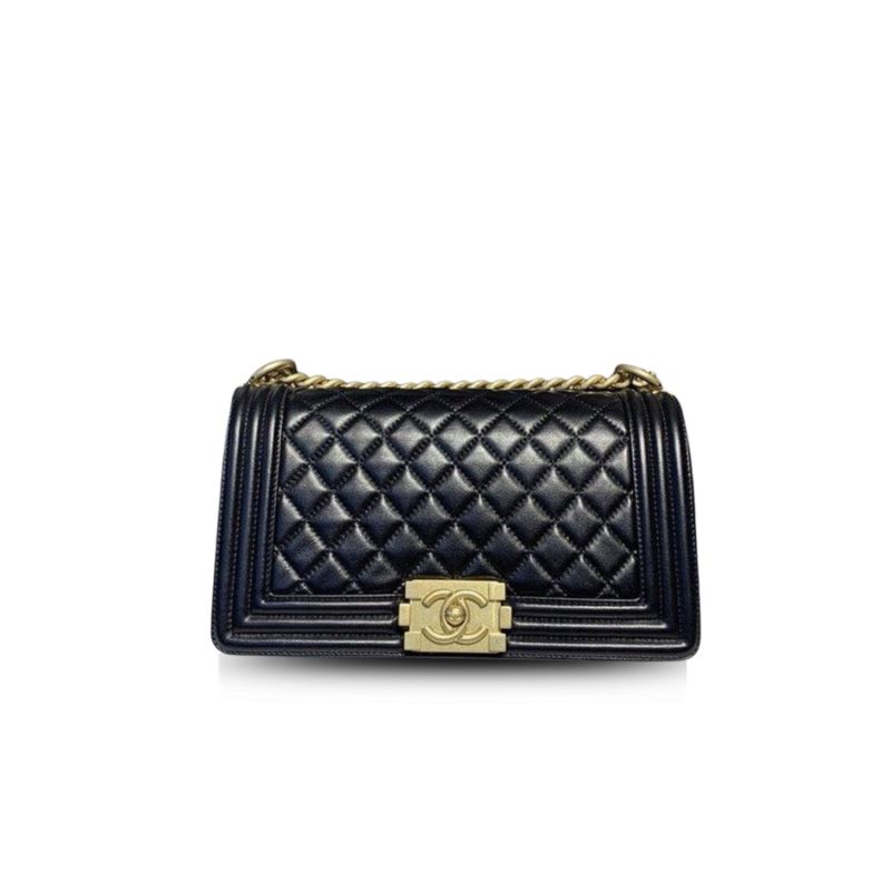 Chanel Boy Handbag Gold Toned Hardware Black For Women, Women’s Bags, Shoulder And Crossbody Bags 9.8in/25cm A67086