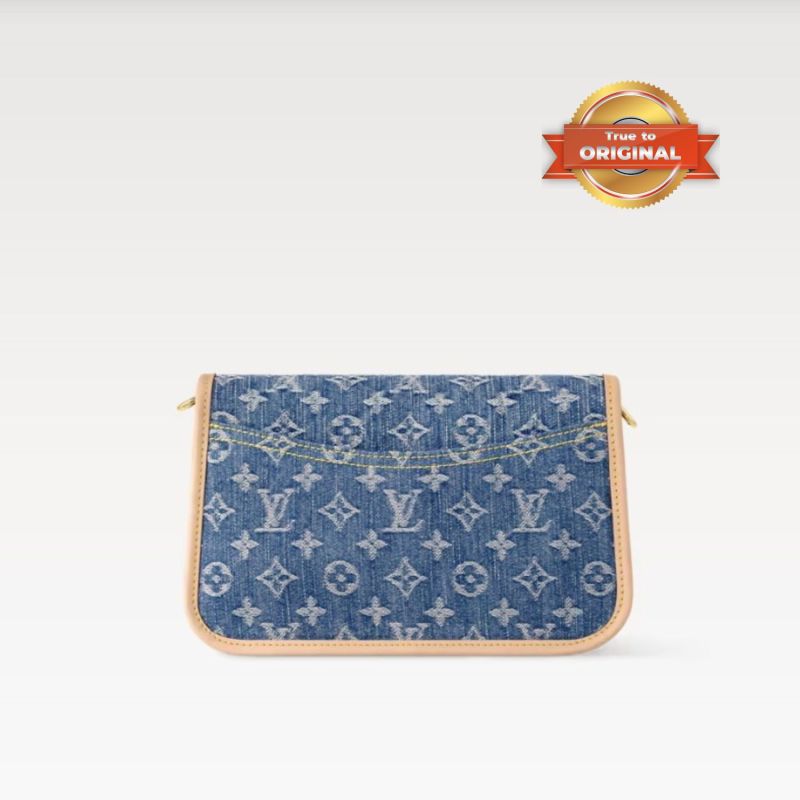 [True-to-ORIGINAL] Louis Vuitton Diane Handbag Denim Blue For Women 9.4in/24cm M13070