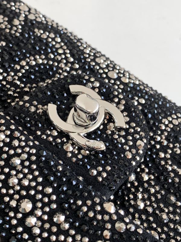 Chanel Paris Double Flap Handbag Black For Women 20cm / 7.9in