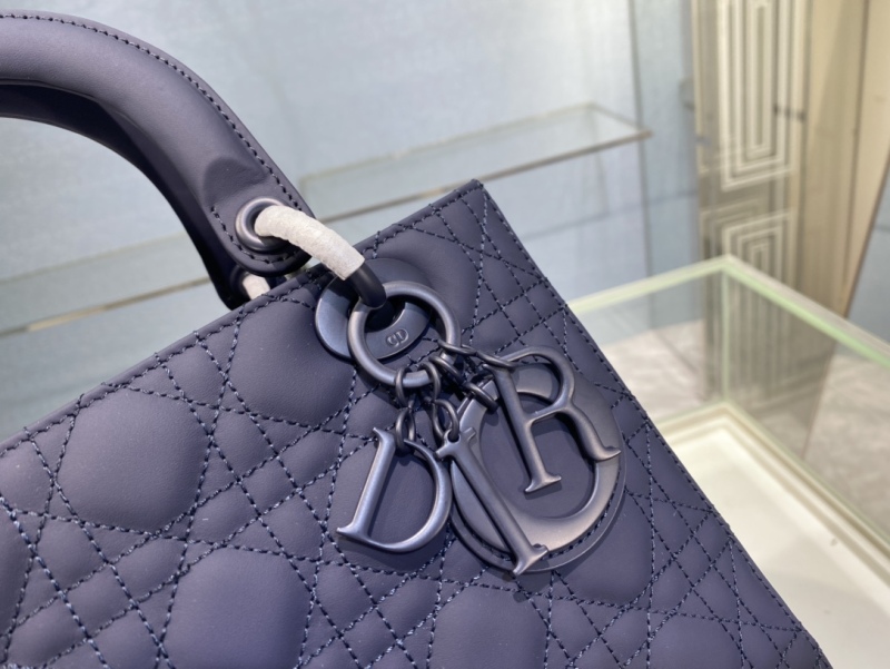 Christian Dior Medium Lady Dior Bag Dark Blue For Women 9.5in/24cm