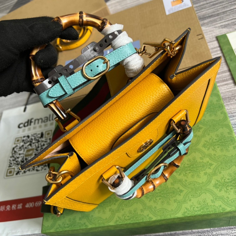 Gucci Diana Small Tote Bag Yellow For Women, Women’s Bags 11in/27cm GG ‎