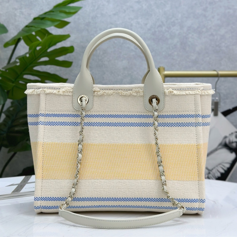 Chanel Large Deauville Tote Bag Sand For Women 35cm/14in