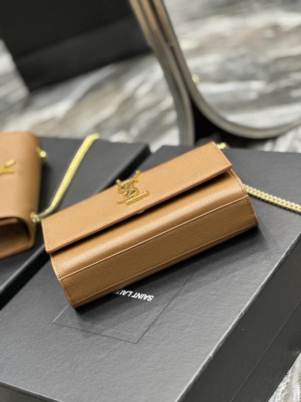 Saint Laurent Kate Small Chain Bag Brown For Women‎ 7.8in/20cm