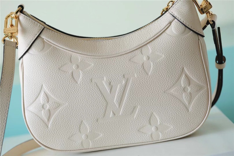Louis Vuitton Bagatelle Monogram Empreinte Creme Beige For Women, Women’s Handbags, Shoulder And Crossbody Bags 22cm/8.7in LV M46099