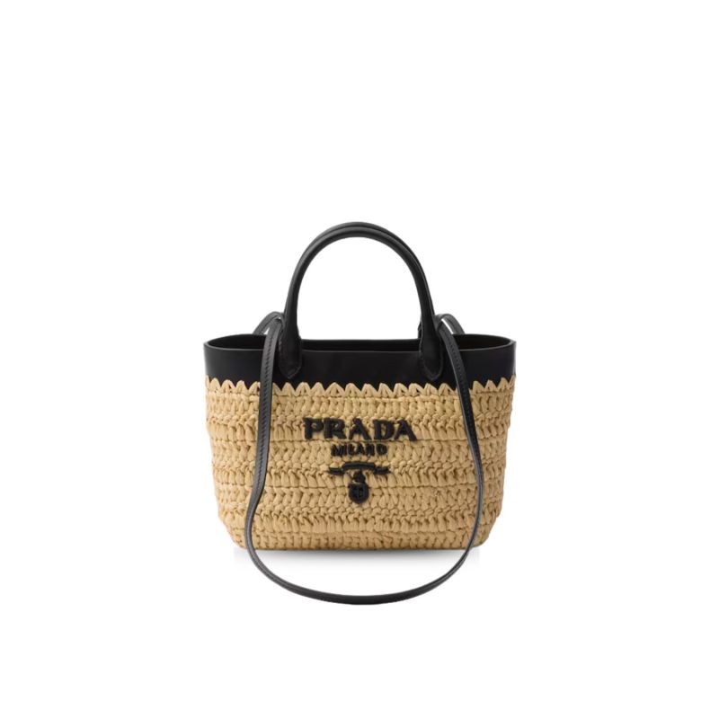 Prada Small Crochet Tote Bag Tan For Women 26cm/10in – 1BG500_2M2Q_F0I55_V_GOO