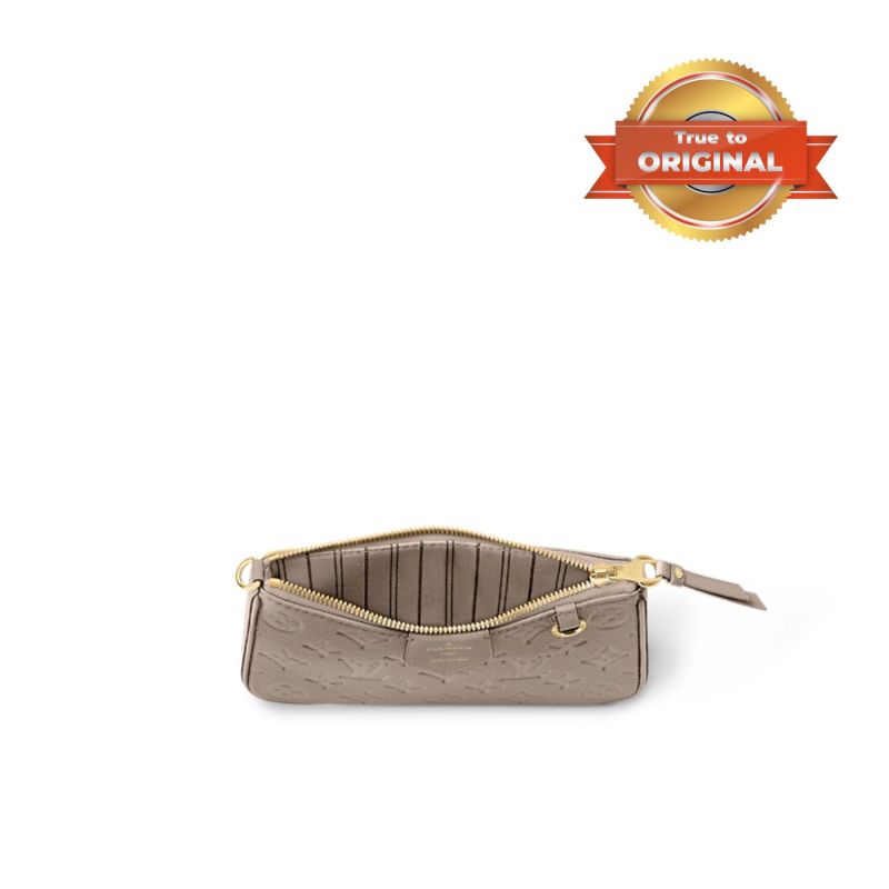 [True-to-ORIGINAL] Louis Vuitton Easy Pouch On Strap Monogram Empreinte Crème Grey For Women‎ 7.5in/19cm