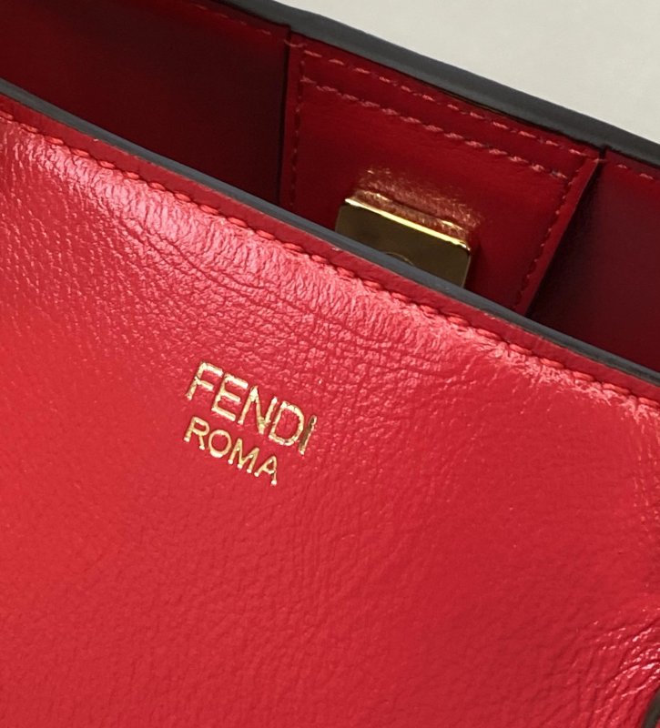 Fendi Small FF Tote Shoulder Red Bag For Woman 30cm/12in