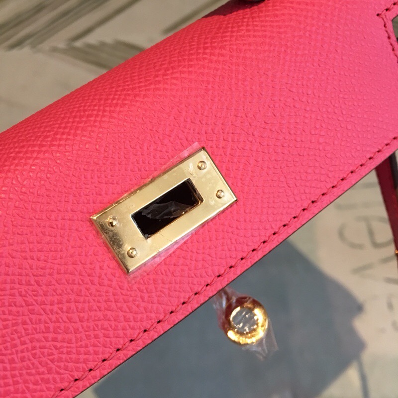 Hermes Mini Kelly Pink For Women Gold Toned Hardware 7.5in/19cm