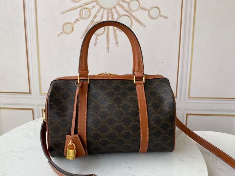 Celine Boston Bag In Triomphe Canvas Brown For Women‎ 12in/31cm 190372CAS.04LU
