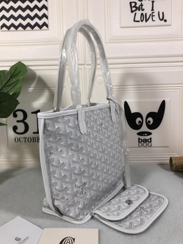 Goyard Anjou PM Bag White/Green/Blue For Women‎ 7.9in/20cm