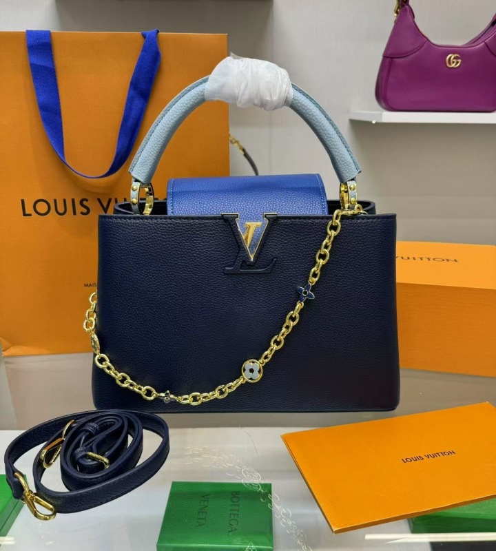 Louis Vuitton Capuciness MM Handbag Blue For Women, Women’s Handbags, Shoulder Bags And Crossbody Bags 12.4in/32cm LV