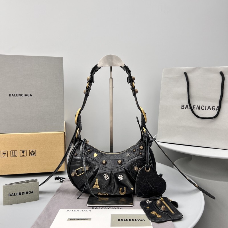 Balenciaga Le Cagole Shoulder Bag Black For Women‎ 10in25.5cm