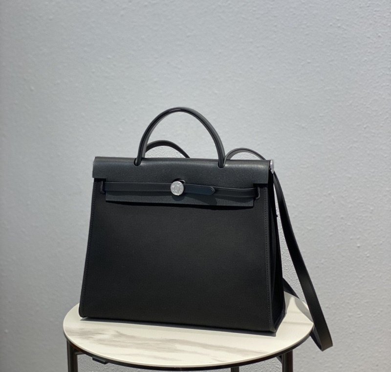 Hermes Herbag Zip Bag Black, Silver Toned Hardware Bag For Women, Women’s Handbags, Shoulder Bags 12.2in/31cm