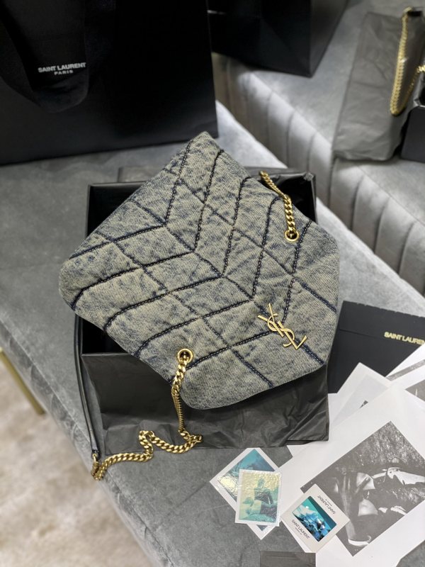 Saint Laurent Puffer Toy Bag Grey For Women‎ 9in/23cm